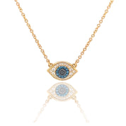 Black and Blue Diamond Evil Eye Necklace - The Ear Stylist by Jo Nayor