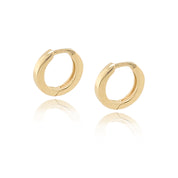 Solid Gold Round Huggie Earrings - The Ear Stylist by Jo Nayor