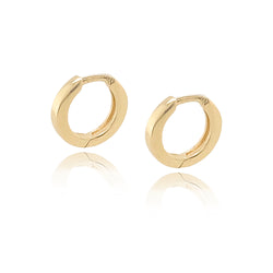 Solid Gold Round Huggie Earrings