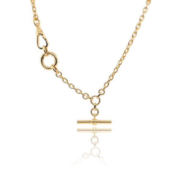 Solid 14K Gold Toggle Chain Necklace