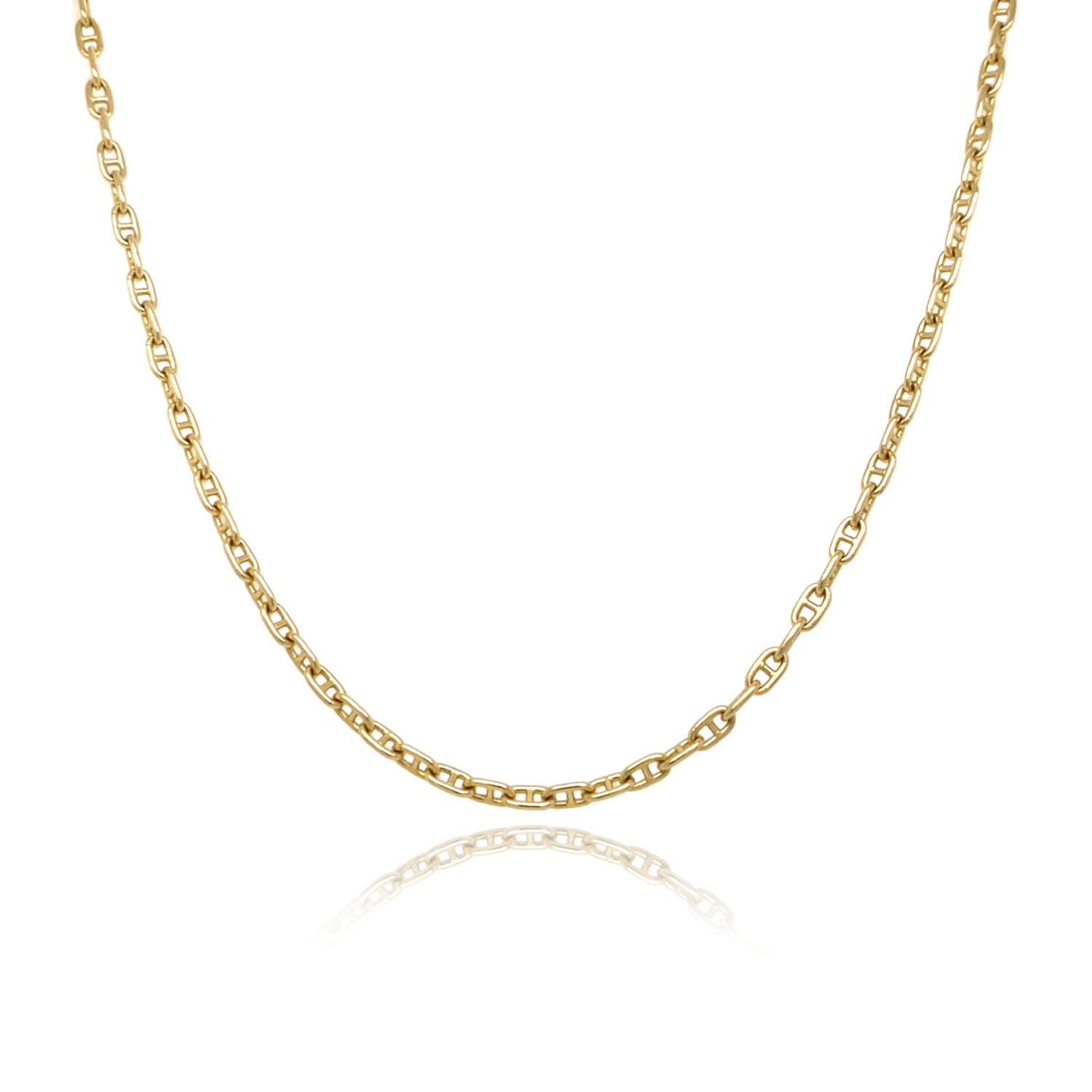 14K Solid Mini Mariner Link Necklace