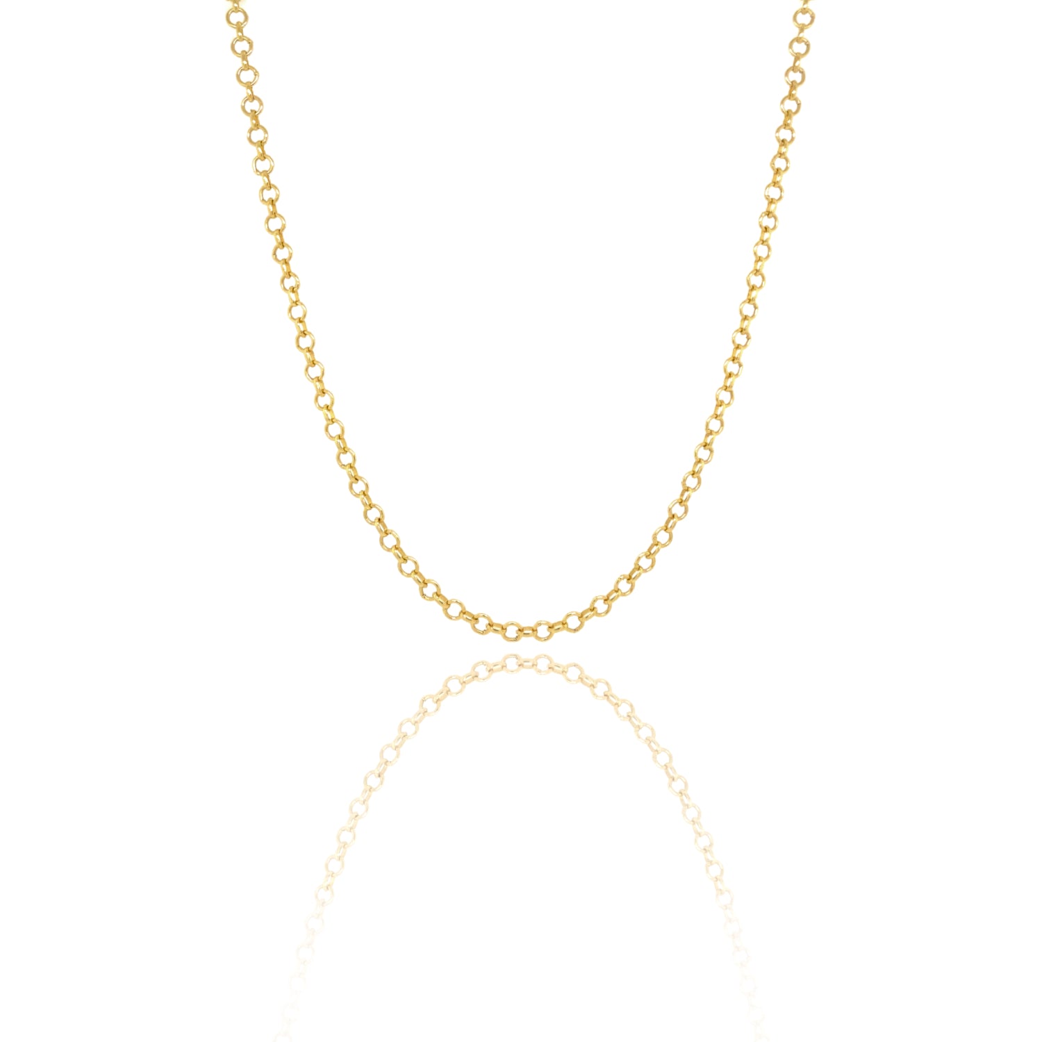 Solid 14K Gold Round Cable Link Necklace - Designer Chains - Jo Nayor