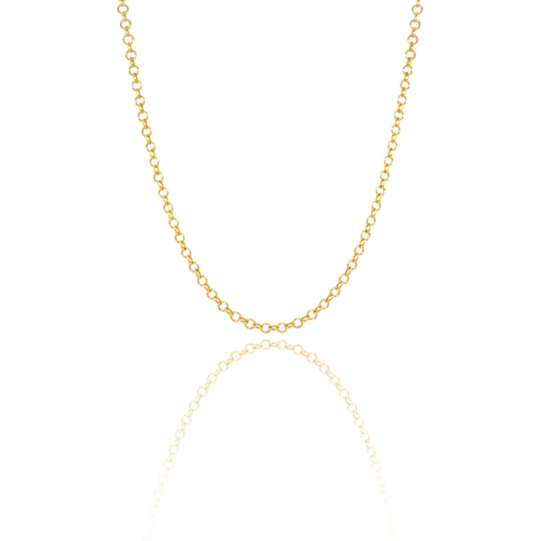 Solid 14K Gold Round Cable Link Necklace - Designer Chains - Jo Nayor