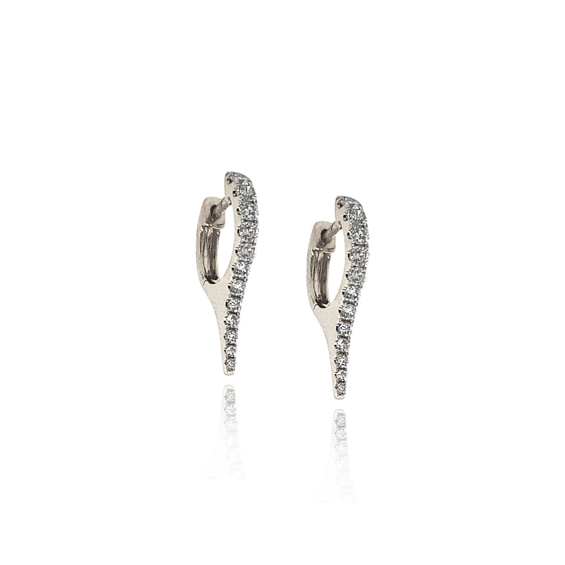 Diamond Stiletto Huggies - Diamond Earrings - Ear Stylist by Jo Nayor