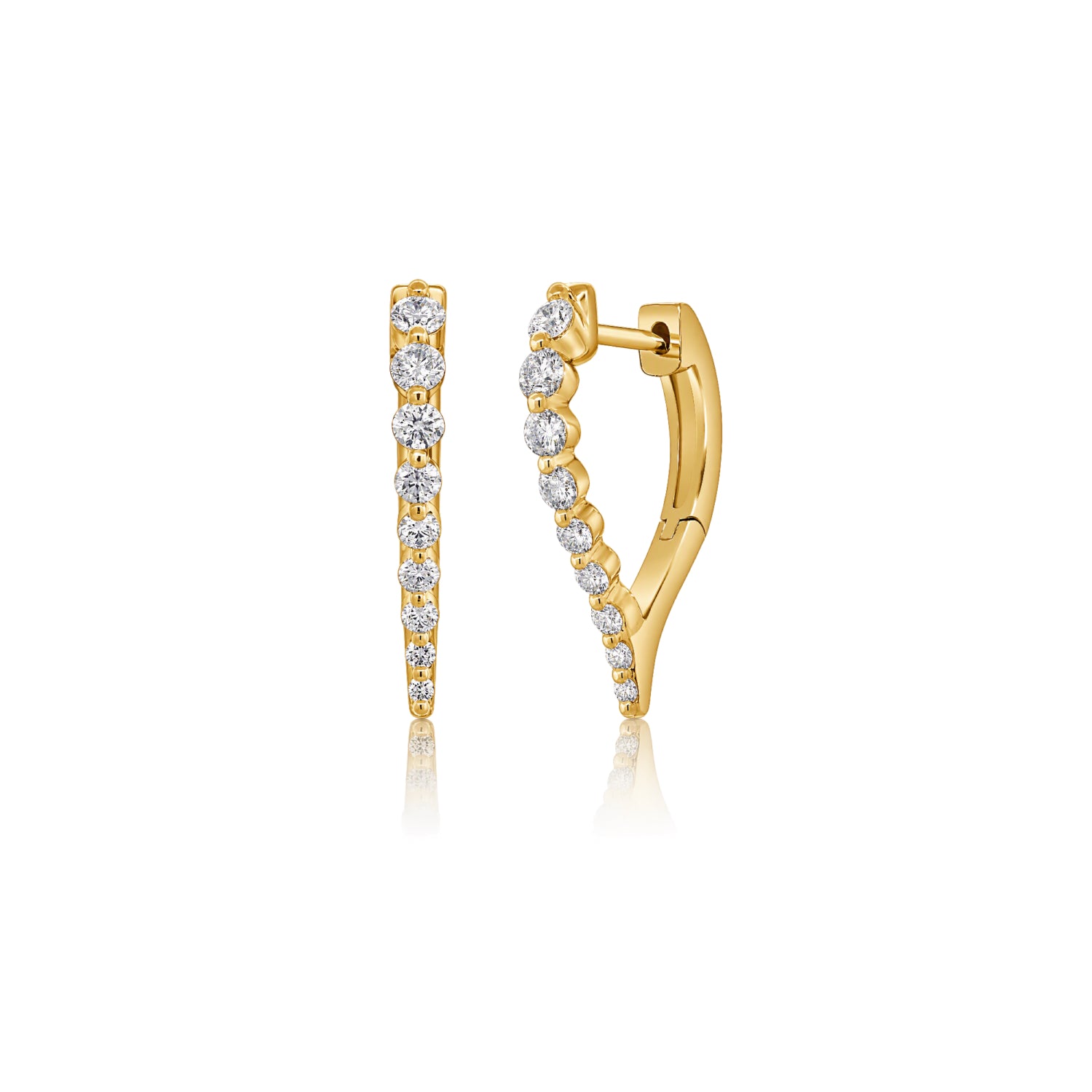 Sweetheart Stiletto Huggies - Diamond Earring - EarStylist by Jo Nayor