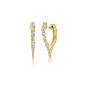 Sweetheart Stiletto Huggies - Diamond Earring - EarStylist by Jo Nayor