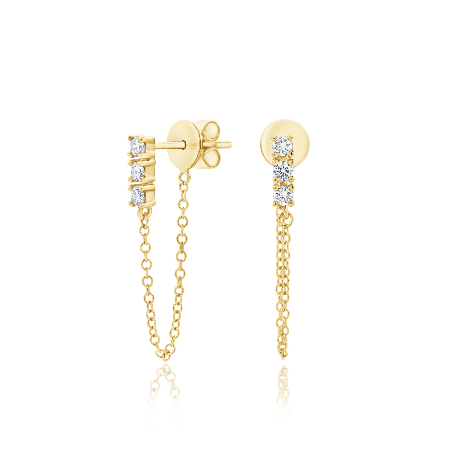 3 Round Diamond Tethered Earring - Earrings - Ear Stylist by Jo Nayor