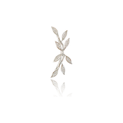 White Gold Diamond Vine Climber- Diamond Earrings - The Ear Stylist