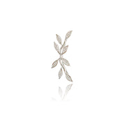 White Gold Diamond Vine Climber- Diamond Earrings - The Ear Stylist