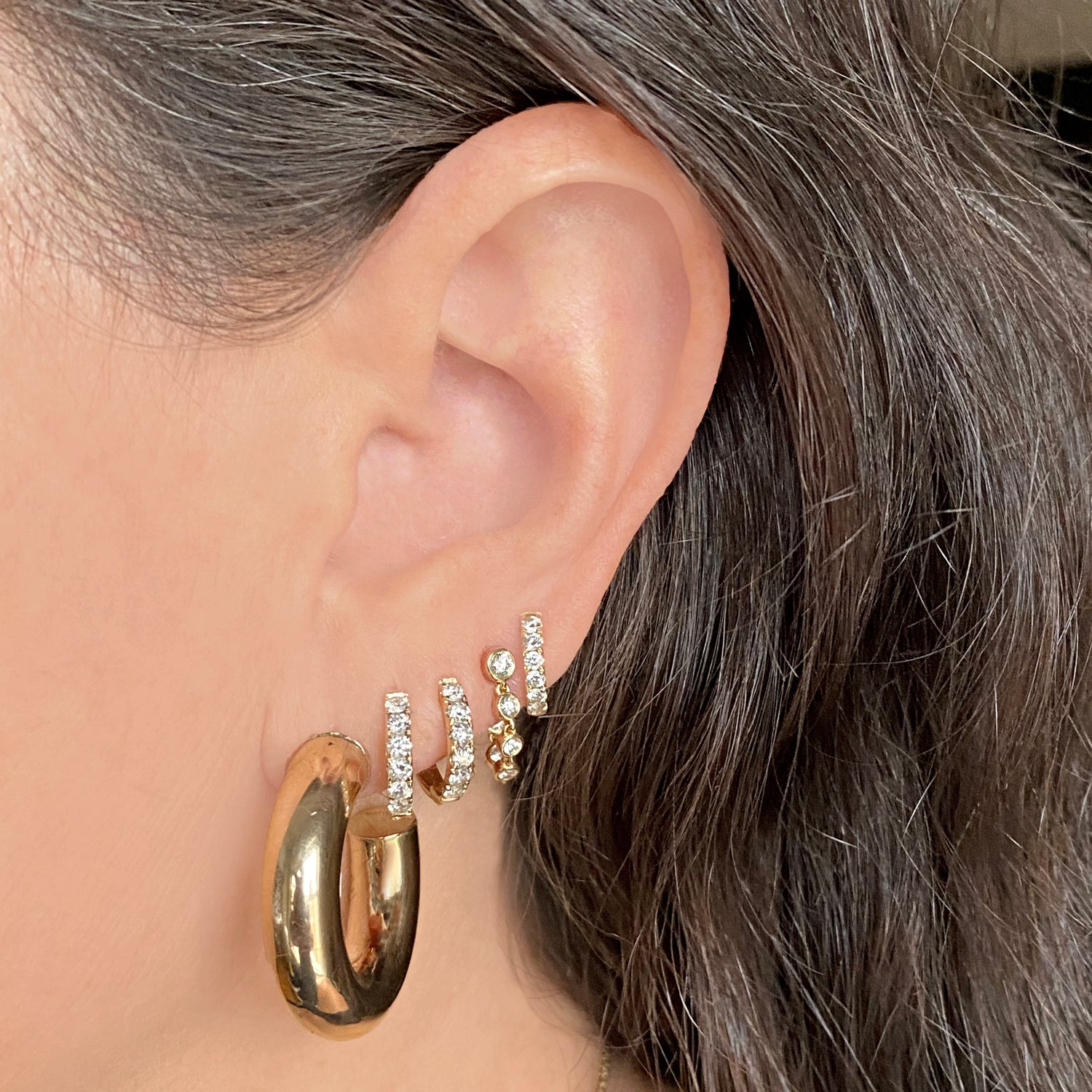 14K Gold Chunky Hoops - Designer Earrings - The EarStylist