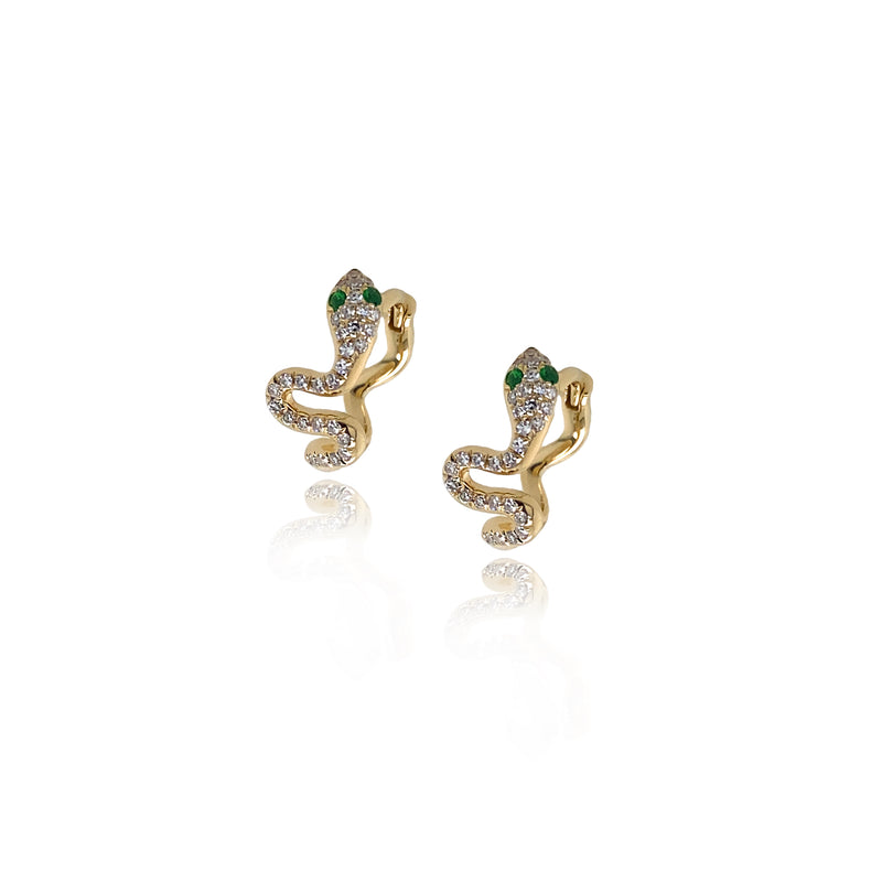 Slithering Snake Huggie Earrings - Diamond Earrings - The EarStylist
