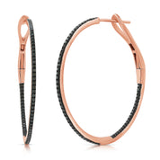 Classic 1.25" Black Diamond Hoop Earrings - The EarStylist by Jo Nayor