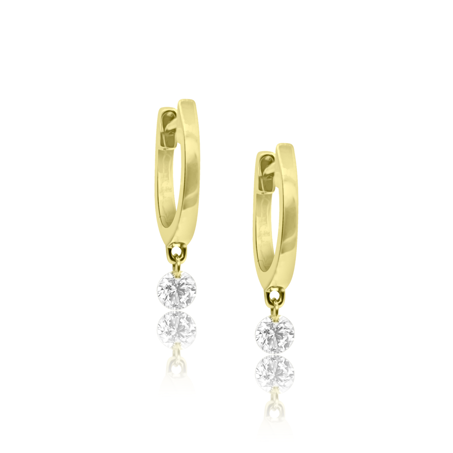 10mm Illusion Drop Huggies - Diamond Earrings - EarStylist by Jo Nayor