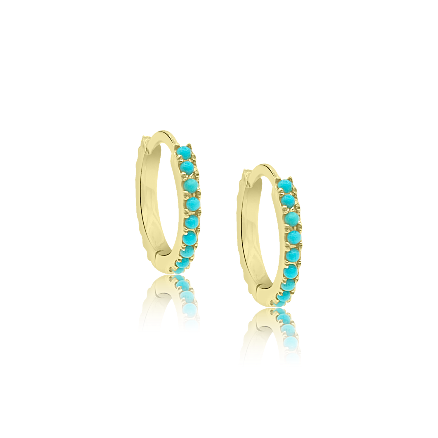 Turquoise Eternity Hoop Earrings - Designer Earrings - The EarStylist by Jo Nayor