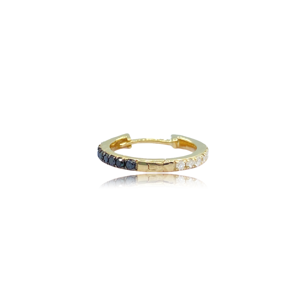 12MM Reversible White & Black Diamond Eternity Hoops - The Ear Stylist