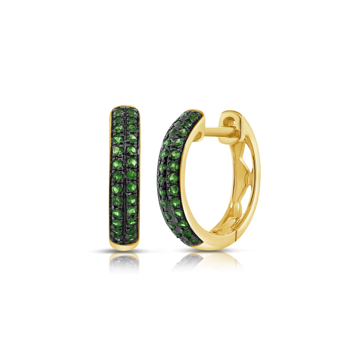 Tsavorite Hoop Earrings - Designer Earrings - Ear Stylist by Jo Nayor