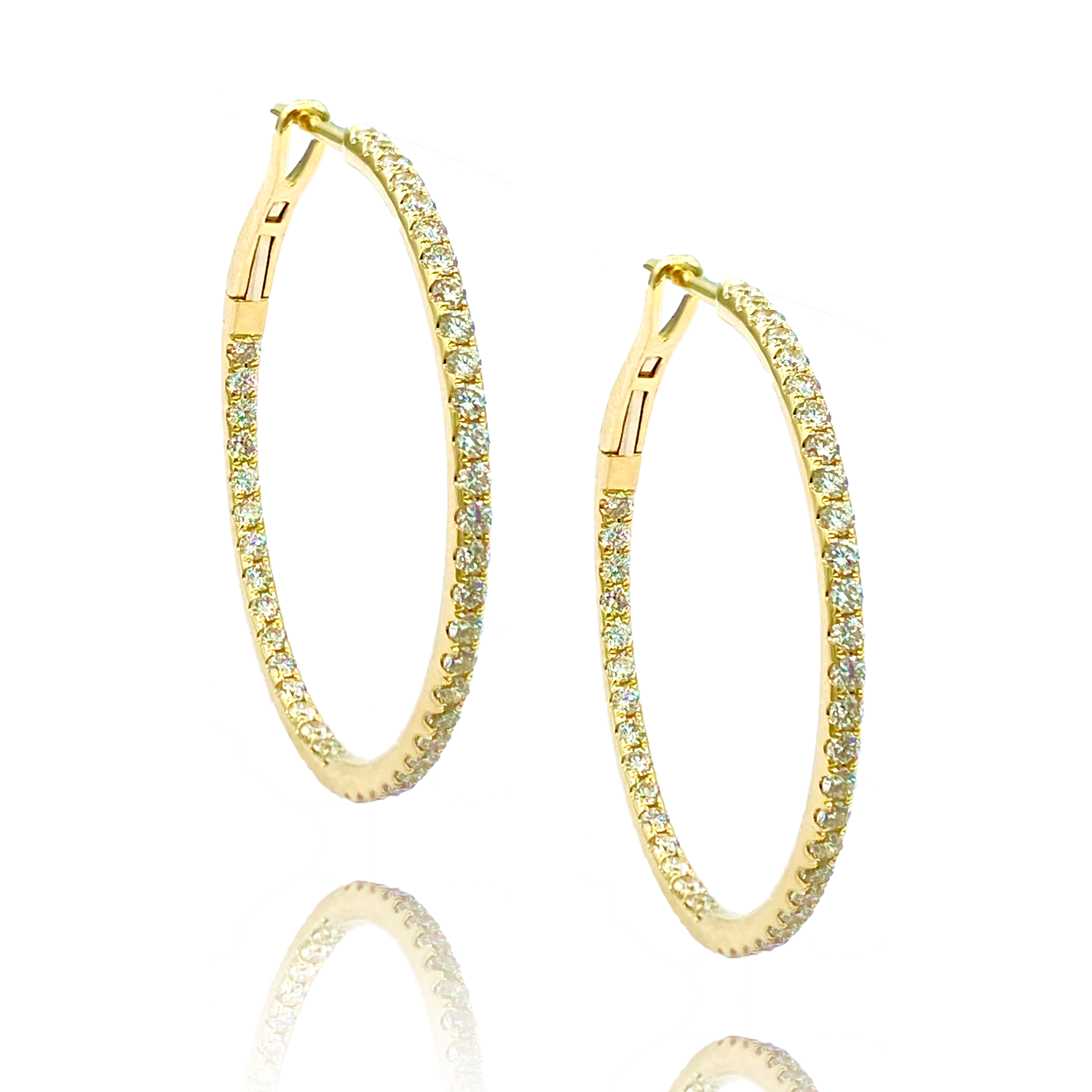 34MM Diamond Kenna Hoop Earrings - The EarStylist by Jo Nayor