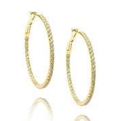 34MM Diamond Kenna Hoop Earrings - The EarStylist by Jo Nayor