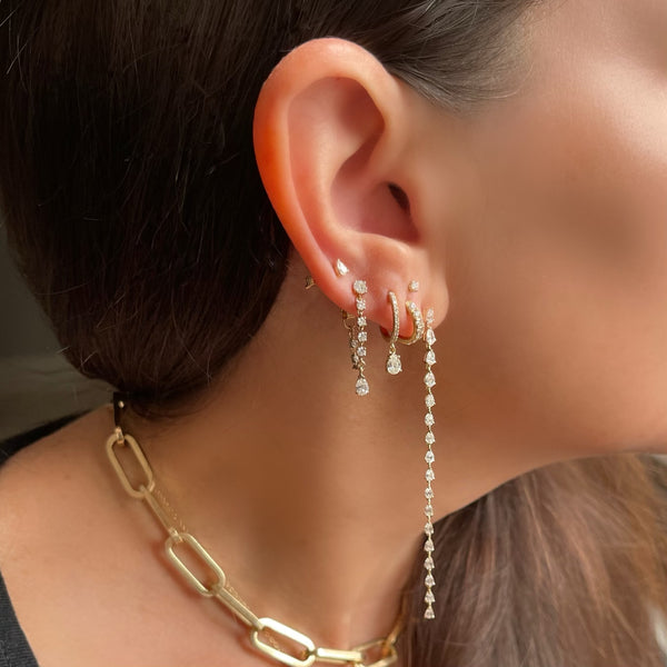 3" Pear Diamond Duster Earrings - Earrings - Ear Stylist by Jo Nayor