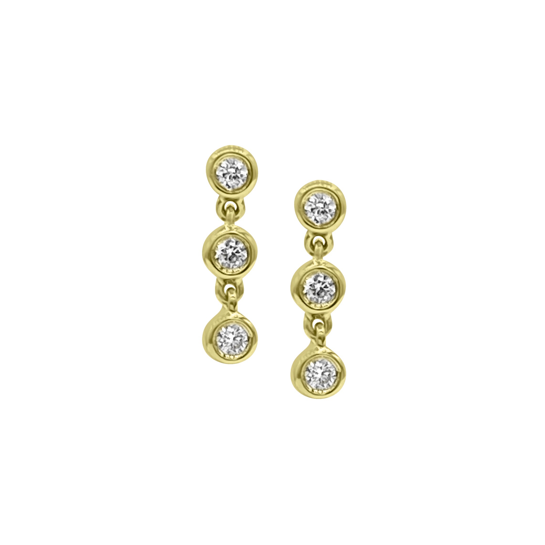 3 Diamond Drop Studs - Designer Earrings - The EarStylist by Jo Nayor 