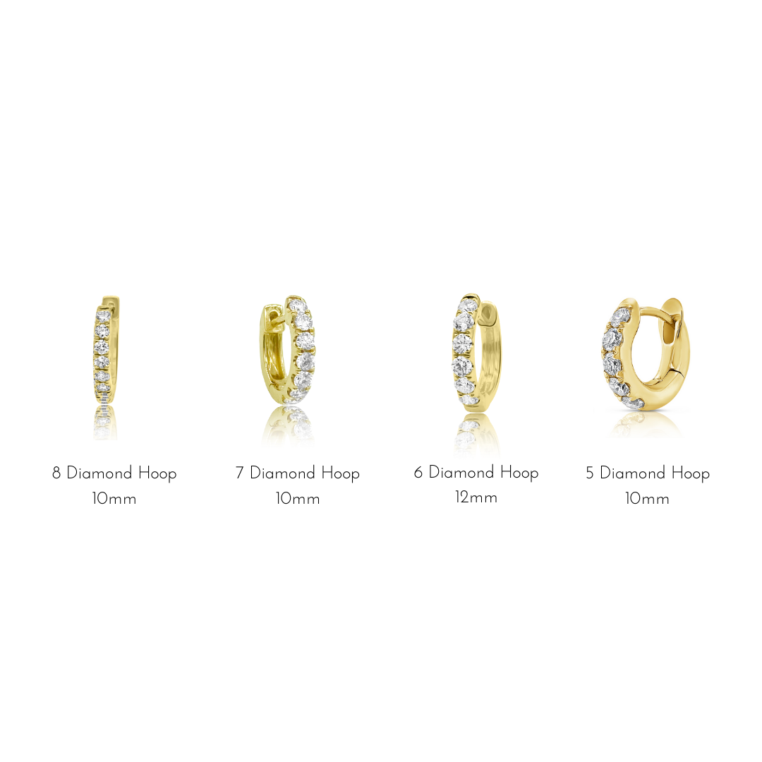8 Diamond Huggy Earrings - Designer Earring - EarStylist by Jo Nayor