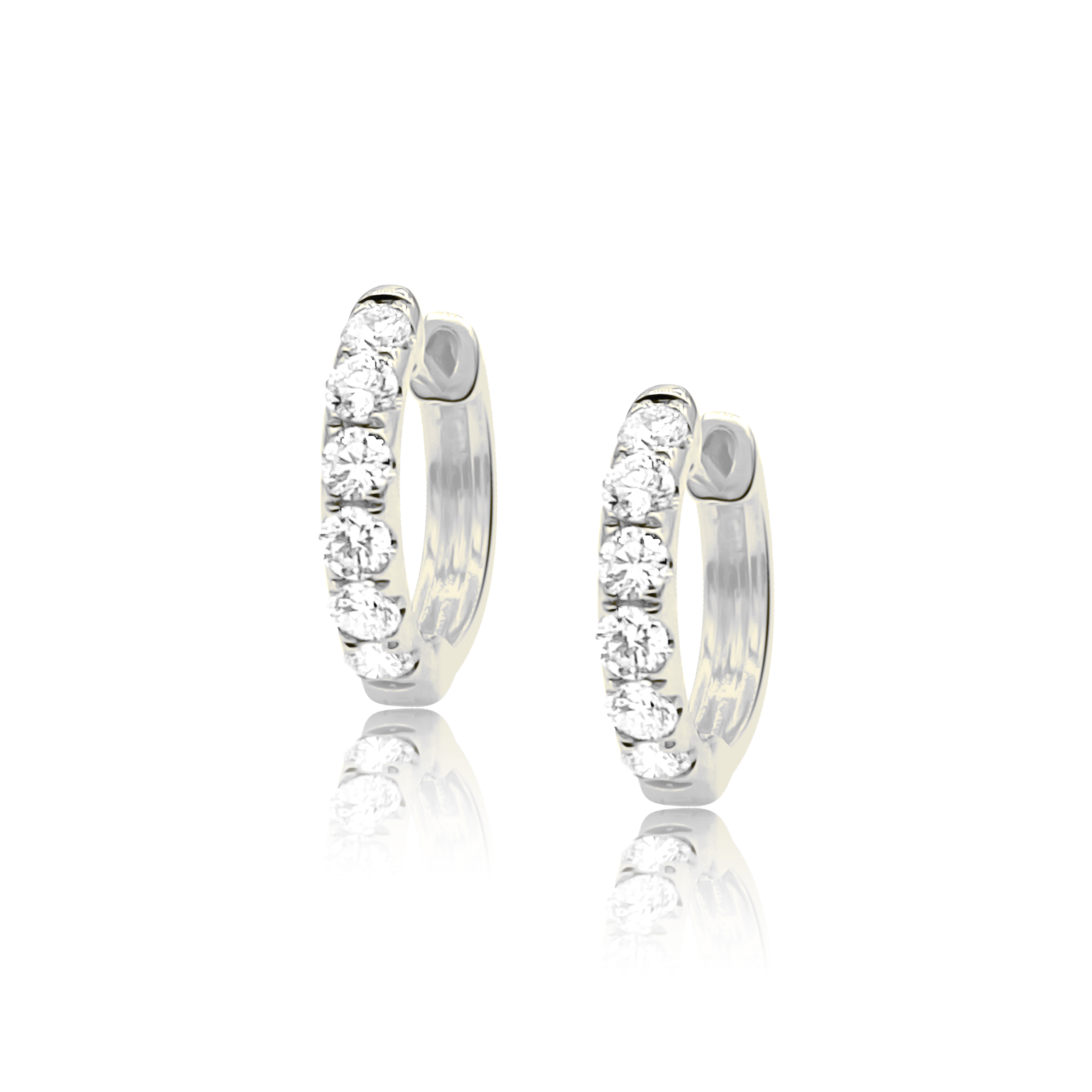 6 Diamond Huggy Earrings - Designer Earring - EarStylist by Jo Nayor