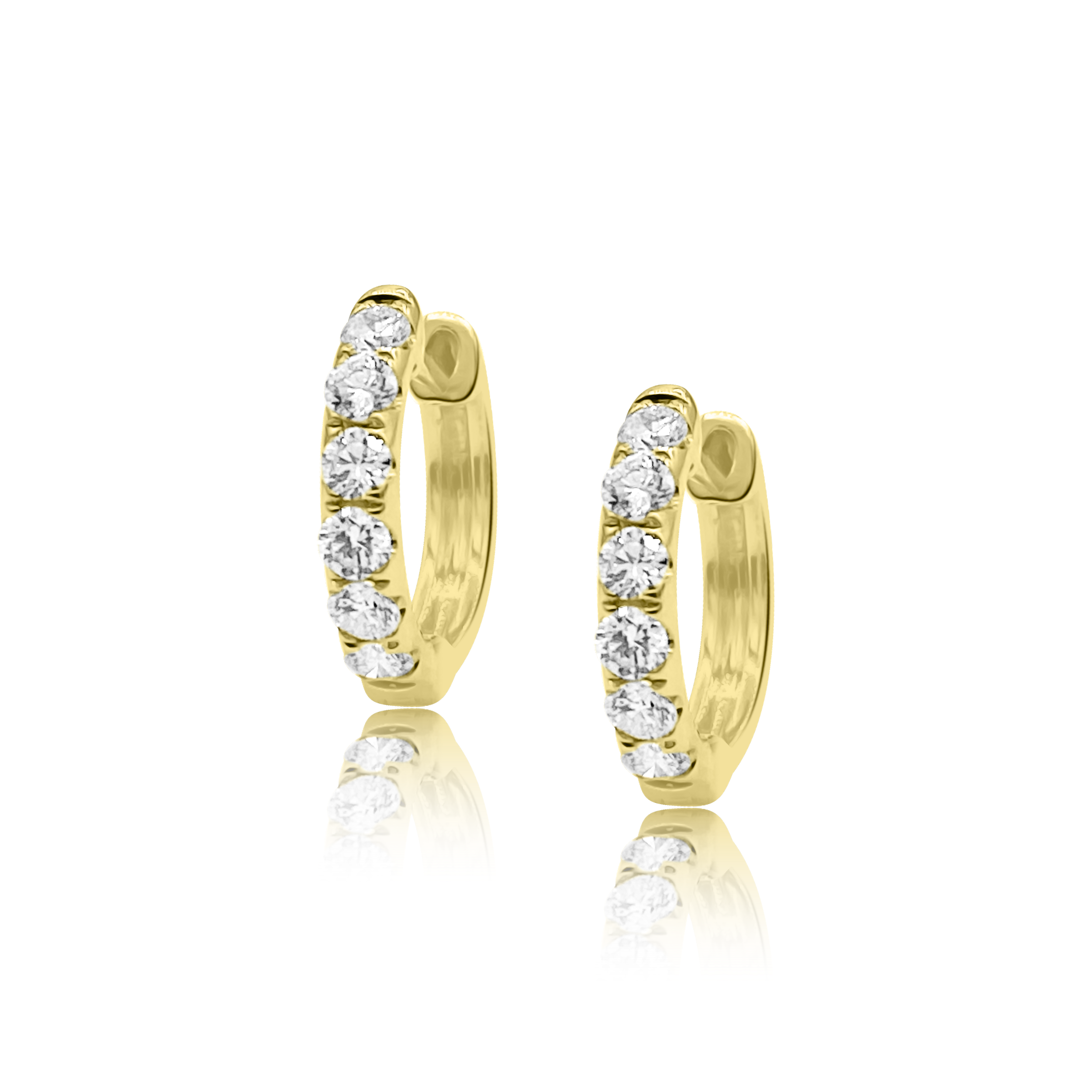 6 Diamond Huggy Earrings - Designer Earring - EarStylist by Jo Nayor