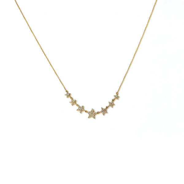Pave Diamond Star Cluster Necklace - The Ear Stylist by Jo Nayor