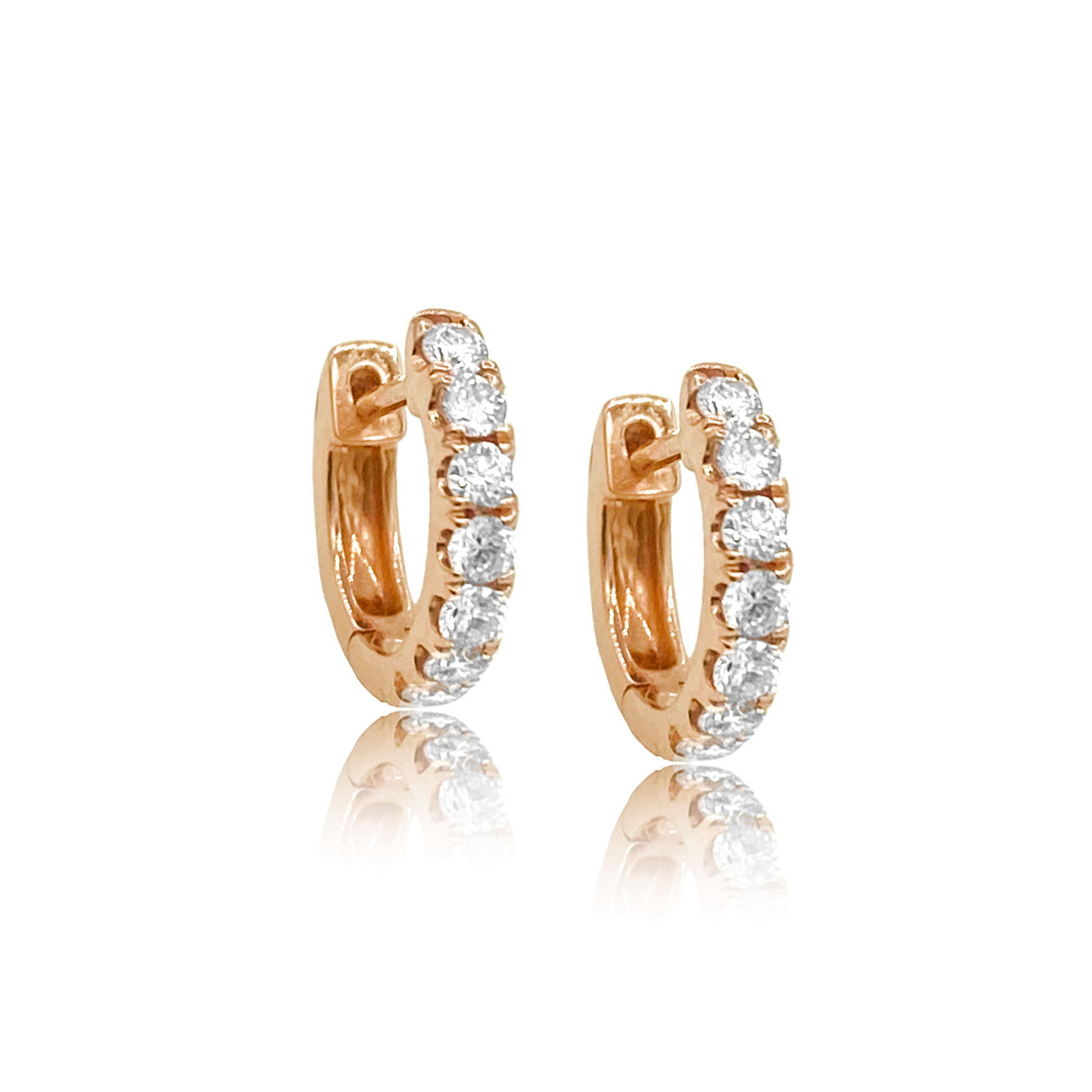 7 Diamond Huggy Earrings - Designer Earring - EarStylist by Jo Nayor