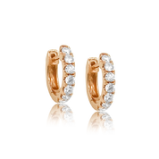 7 Diamond Huggy Earrings - Designer Earring - EarStylist by Jo Nayor