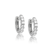 7 Diamond Huggy Earrings - Designer Earring - EarStylist by Jo Nayor