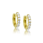 7 Diamond Huggy Earrings - Designer Earring - EarStylist by Jo Nayor