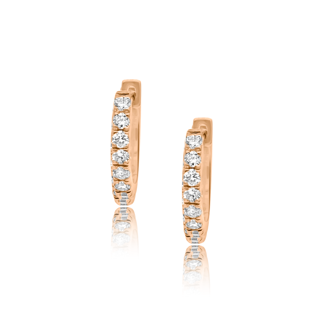 8 Diamond Huggy Earrings - Designer Earring - EarStylist by Jo Nayor