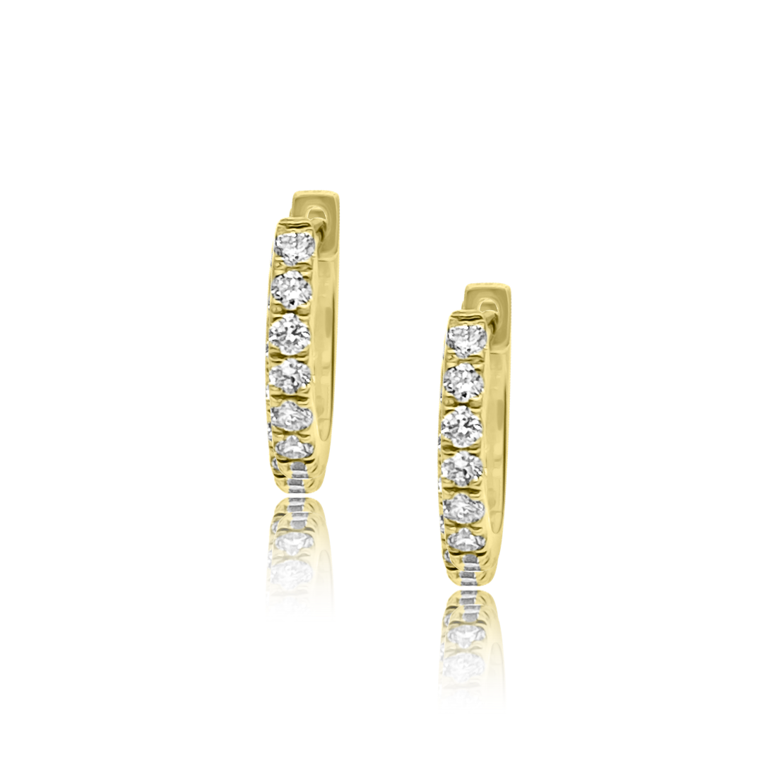 8 Diamond Huggy Earrings - Designer Earring - EarStylist by Jo Nayor