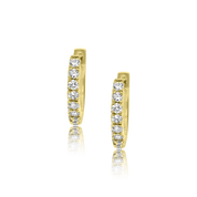 8 Diamond Huggy Earrings - Designer Earring - EarStylist by Jo Nayor