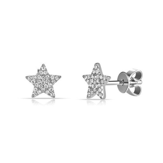 14K Gold and Diamond Pave Star Stud Earring - The Ear Stylist by Jo Nayor