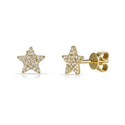 14K Gold and Diamond Pave Star Stud Earring - The Ear Stylist by Jo Nayor