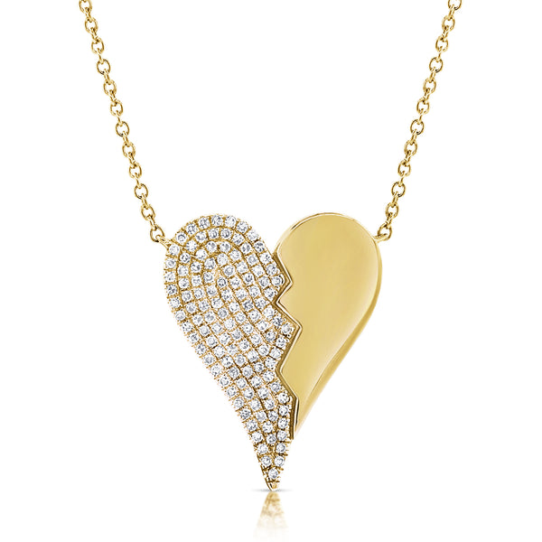 Jagged Heart Diamond Necklace - Designer Earrings - The EarStylist by Jo Nayor 