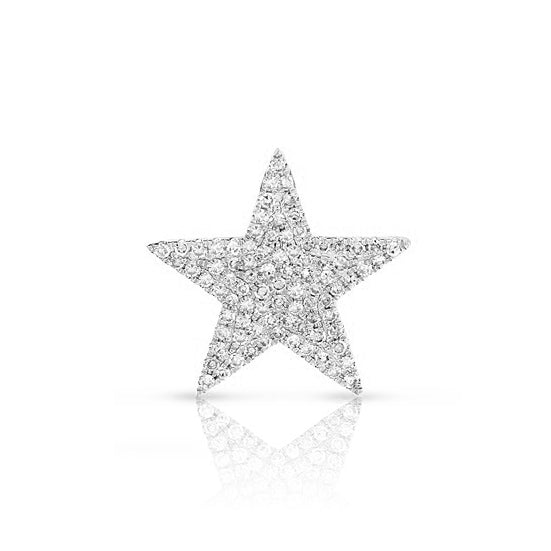 Large 14K Gold and Diamond Pave Star Stud Earring - The Ear Stylist by Jo Nayor