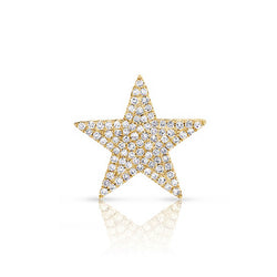 Large 14K Gold and Diamond Pave Star Stud Earring - The Ear Stylist by Jo Nayor