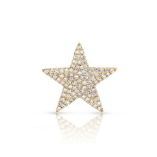 Large 14K Gold and Diamond Pave Star Stud Earring - The Ear Stylist by Jo Nayor
