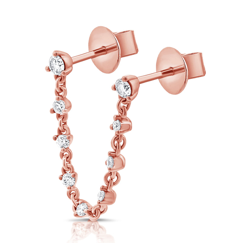 Mini Diamond Draped Studs - Diamond Earrings - Ear Stylist by Jo Nayor