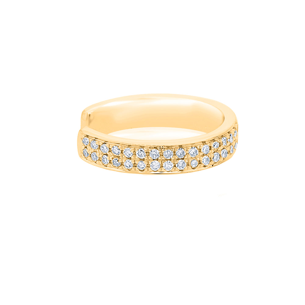 Full Double Row Diamond & Gold Ear Cuff - The Ear Stylist by Jo Nayor