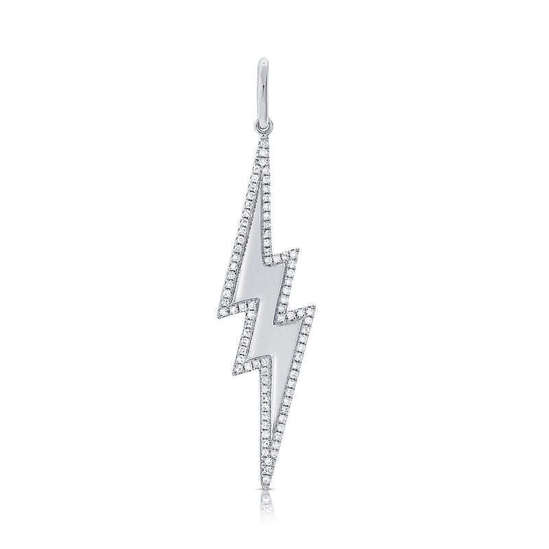 Double Diamond Lightning Bolt Charm - Designer Earrings - The EarStylist by Jo Nayor 