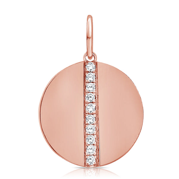 Small Diamond Seamed Medallion - Designer Earrings - The EarStylist by Jo Nayor 