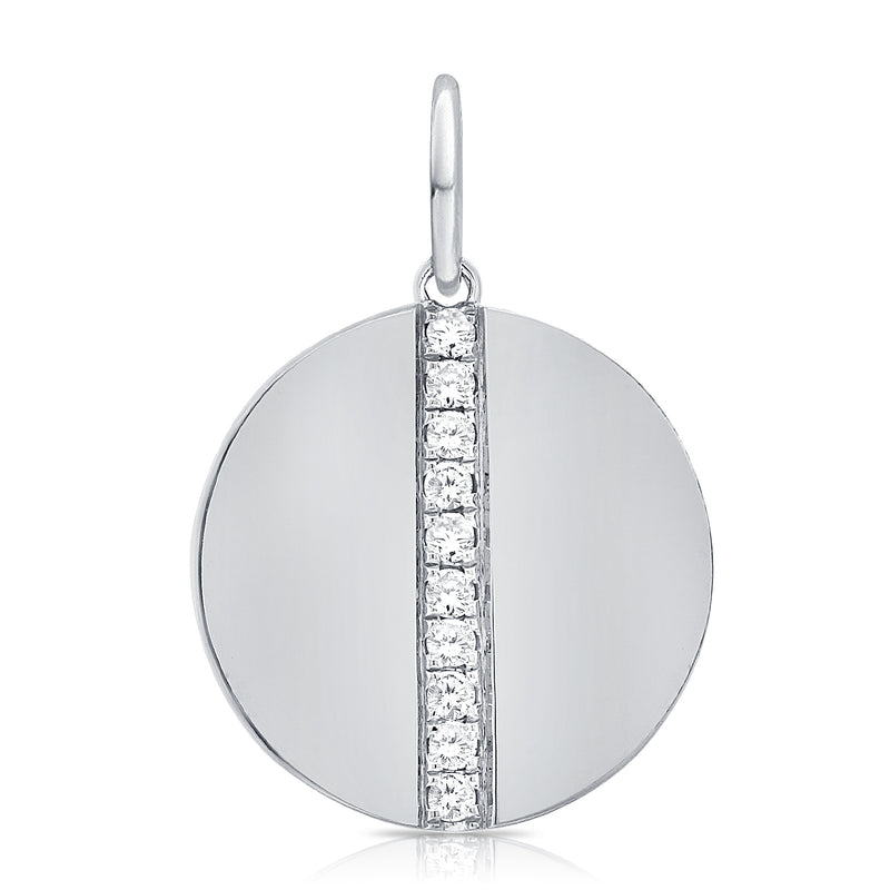 Diamond Seamed Medallion - Designer Earrings - The EarStylist by Jo Nayor 