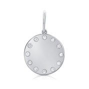 Burnished Diamond Disc Charm - Designer Earrings - The EarStylist by Jo Nayor 