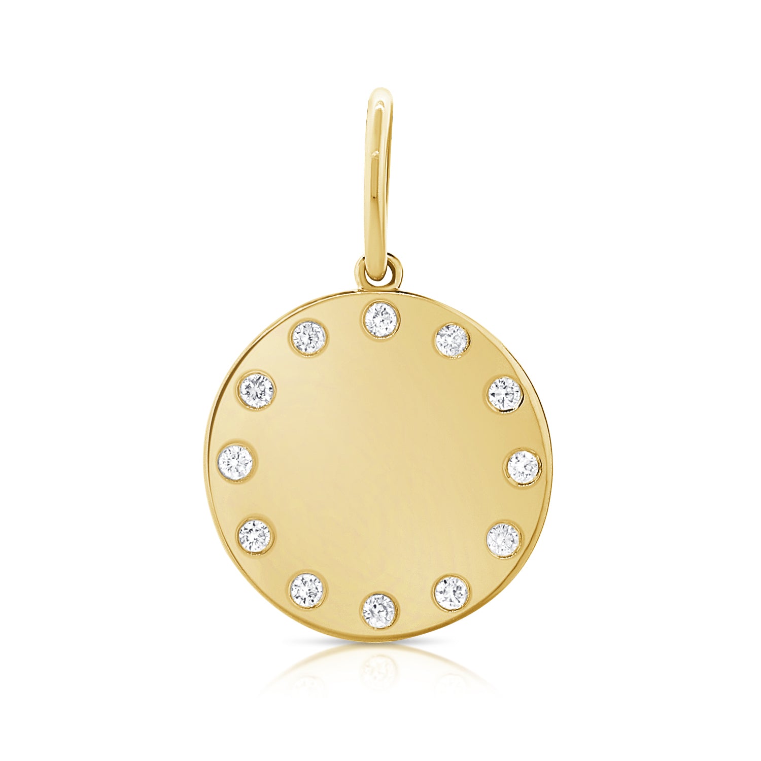 Burnished Diamond Disc Charm - Designer Earrings - The EarStylist by Jo Nayor 