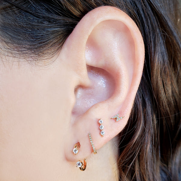 Diamond Trio Post Earring - Designer Earrings - The EarStylist by Jo Nayor 
