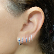 Sapphire and Diamond Alternating Huggies